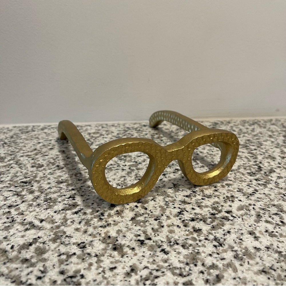 Art Deco Hammered Gold Eye Glasses Home Decor